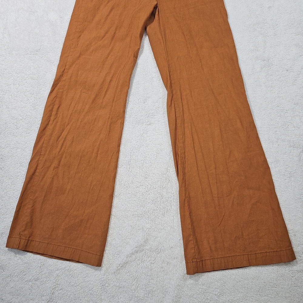 Anthro Maeve Colette Orange Jumpsuit Crisscross Back Sleeveless Wide Leg - Picture 4 of 9